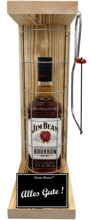 Jim Beam Geschenk Alles Gute Geschenk Gute Besserung - Eiserne Reserve Gitterkäfig Text s/w Alles Gute - Spirituosen Geschenkverpackung Bourbon Whisky (1 x 0.70 l)