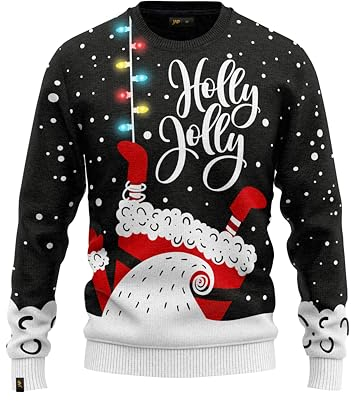 JAP Christmas Let it Glow mit LED Lampe - Lustiger Hässlicher Weihnachtspullover Für Damen und Herren Ugly Christmas Sweater - XL