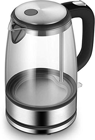 Practical Colour Changing Glass Kettle with LED Illumination, 1800 W, 1.7 Litre, Anti-Scale Filter, 360°C Swivel Base,Quiet, Fast Boiling, Easy to Clean, 100% BPA Free Dignified