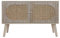 Rebecca Mobili Eingangsschrank, Niedriger Schrank, 2 Türen, MDF Rattan Holz, Braun, Platzsparend, Mit Füßen - Maße HxBxT: 52 x 80 x 30 cm - Art. RE6853