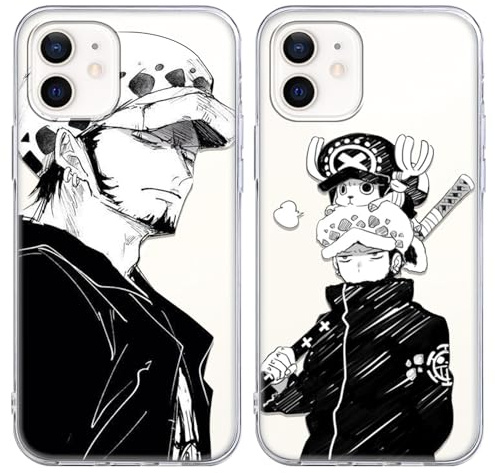 PBNDJVG 2 Stück Handyhülle für Apple iPhone X/XS Hülle 5.8 Zoll, Anime One Piece Law mit Motiv Designs Manga Case Schutz Schutzhülle Stoßfest TPU Weich Ultra Dünn Cover -Transparent7