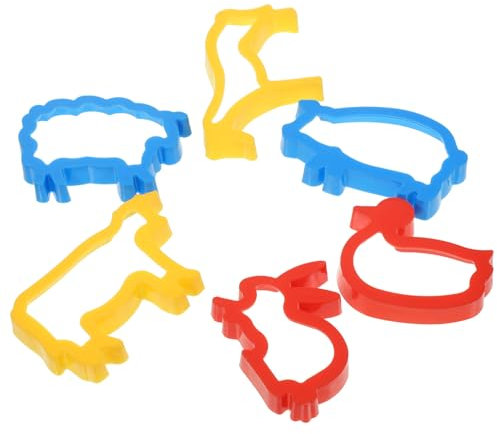 BESTonZON 6pezzi Tagliabiscotti Animali Della Fattoria Plastica Giocattoli Educativi Per Ragazzo Ragazza Facili Da Pulire e Design Random Per Attività Di Cucina e Creatività