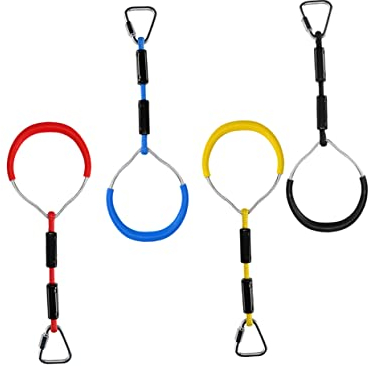 Toddmomy 2st Trapezstange Ringe Karabinerhaken Schwere Ausführung Kletterring Turnringe Kinder Reckringe Hochziehen Cross-trainingsring Turnringe Für Kinder Fitness Klettern Gymnastikring