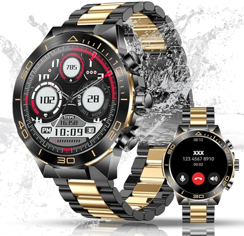 Montre Connectée Homme, 1,43 AMOLED Montre Homme Appel Bluetooth IP68 étanche 130+ Modes Sportifs, Bracelet Connecté Smartwatch Moniteur de Sommeil Fréquence Cardiaque Podomètre pour Android iOS