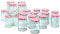Trendi Glass Jam Jars | Set of 24 | Wide Mouth 280ml Glass Preserve Pots | Screw Top Red Gingham Lids | Airtight Pickle Jars | Ideal for Pickles, Chutney, Marmlade Fruits, Oats & Jams (24)