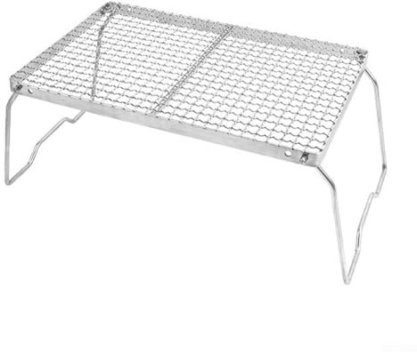 Tragbarer Grill, zusammenklappbar, Holzkohlegrill, Edelstahl, faltbar und tragbar, für Outdoor, Camping, Garten, Picknick, Ausflug, Strand (M)