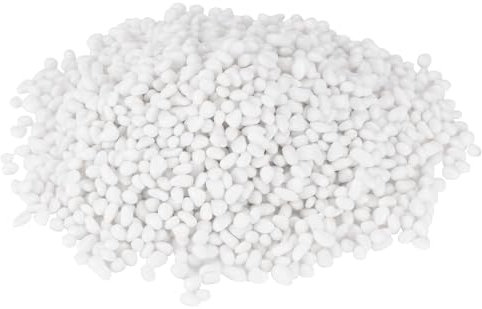 M METERXITY High Luster Round Fire Glass Beads, Glass Gems, Glass Pebbles, Glass Marbles for Vases/Fire Pit/Crafts/Aquarium/Garden Decorations 3-6mm, 350g/0.77-Pound [White]