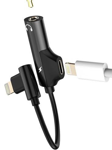 Adattatore per Lightning(2 in 1)jack cuffie 3,5mm per iPhone14 pro Aux audio cavo caricatore e auricolari sdoppiatore per Apple MFi Certified accessori per iPad ricarica cuffia cavetto splitter dongle