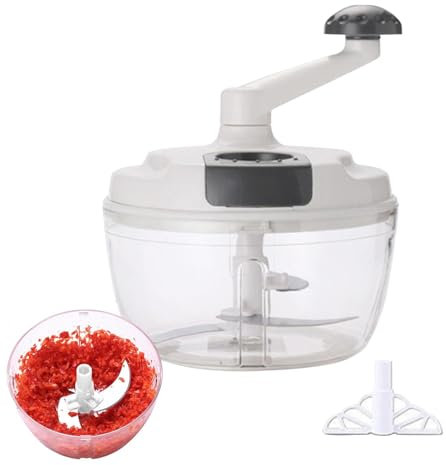 Tritatutto manuale, tritatutto manuale multifunzionale, tritatutto manuale con manovella, manico pieghevole con contenitore, per cipolle, e noci