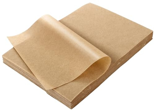 AKOLAFE Lot de 500 feuilles de papier sulfurisé - 20 x 30 cm - Feuilles de papier sulfurisé anti-adhésif pour four - Pour la cuisson de cookies, pain, viande, pizza