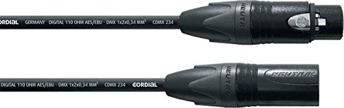 CORDIAL DMX AES/EBU Kabel XLR, 2m Neutrik-Stecker, schwarz
