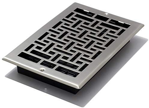 Decor Grates AJL610W-NKL Floor Register, Brushed Nickel Finish, 6x10