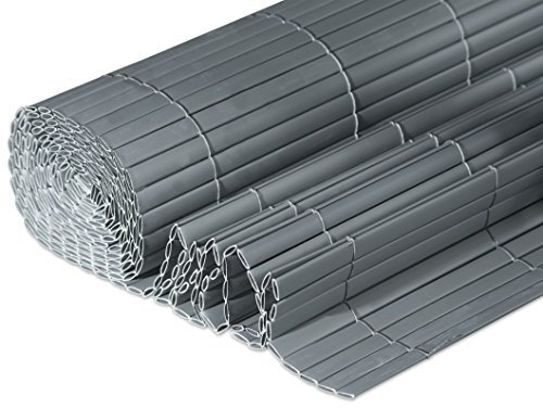 Windhager Sichtschutzmatte Presidio aus Kunststoff in Bambusoptik, Sichtschutz für Garten und Balkon, Anthrazit, 100 x 300 cm, 06781