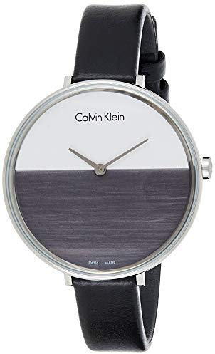 Calvin Klein Damen Analog Quarz Uhr mit Leder Armband K7A231C3