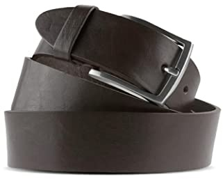 La Bottega del Calzolaio Gürtel Herren Leder 4 cm breit, Ledergürtel Herren Braun Dunkelbraun mit Gürtelschnalle, Herrengürtel Made in Italy, Bundweite 90-95 cm, Länge 110 cm