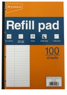 Ryman Refill Pad A4 Wide Ruled With Margin 200 Pages 100 Sheets
