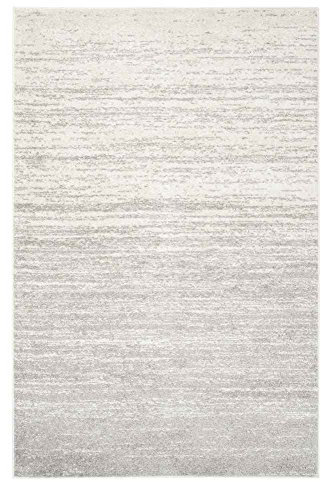 SAFAVIEH Modern Teppich für Wohnzimmer, Esszimmer, Schlafzimmer - Adirondack Collection, Kurzer Flor, Elfenbein und Silber, 91 X 152 cm