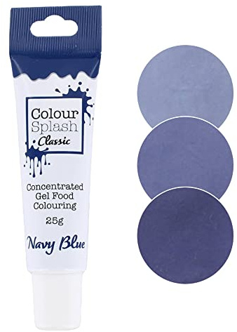 Colour Splash Food Colouring Gel | Navy Blue | Highly Concentrated Gels, Easy To Use Squeezy Tubes, Edible Ingredients, Transform Plain Cakes Into Bright, Eye-Catching Creations - Navy Blue 25g