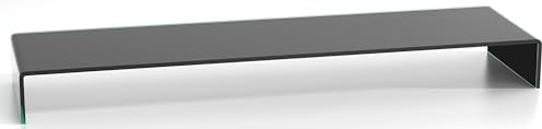 DURATABLE® Glasaufsatz Schwarz 1100 mm x 300 mm x 130 mm Glastisch LCD Laptop Aufsatz TV Aufsatz Fernsehtisch TV Tisch