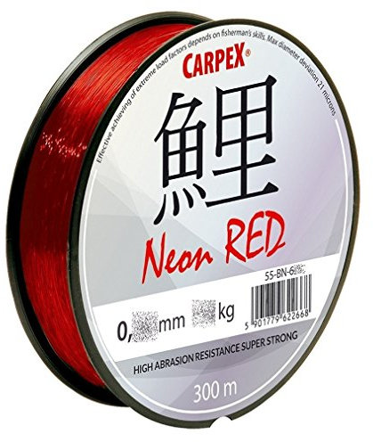 300m Robinson rote monofile Angelschnur Karpfenschnur Method- Feederschnur (Ø 0,36mm / 24,0kg)