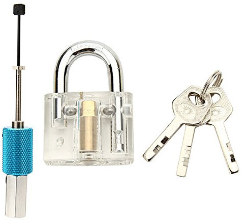 MASUNN Tipo di Disco Lucchetto Trasparente con Disco Detainer Fabbro Strumenti Fabbro Formazione Abilità Set