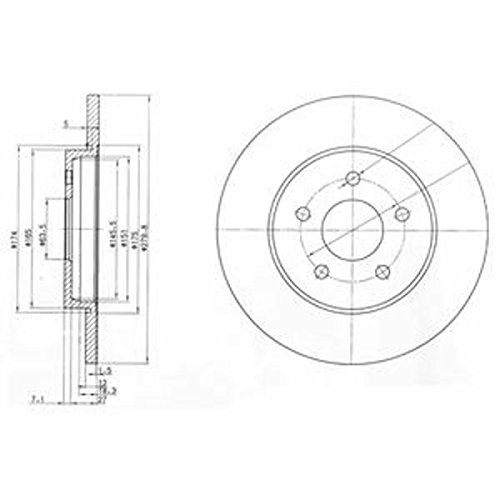 DELPHI 2x Bremsscheibe Hinten Ø280mm Höhe: 34mm Dicke: 12mm voll BG3663C