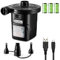 Elektrische Luftpumpe, Dr.meter 4000mAh Wiederaufladbare Akku Luftpumpe 2 in 1 Tragbarkeit Luftpumpe Luftmatratze mit 3 Luftdüse für Outdoor-Camping, Luftmatratze, Schlauchboot, Planschbecken Pool