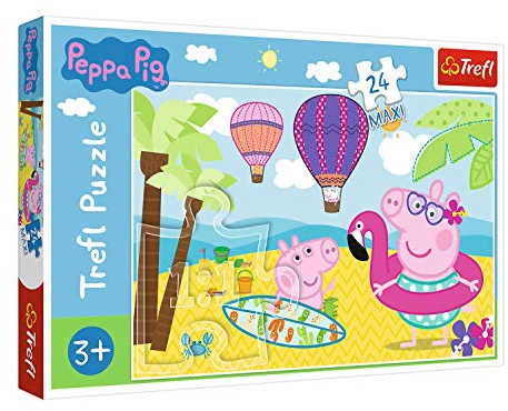 Trefl, Puzzle, Peppa Wutz macht Ferien, 24 Maxiteile, Peppa Pig, für Kinder ab 3 Jahren