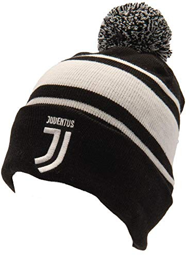 JUVENTUS FC Unisex Bommelmütze (Einheitsgröße) (Weiß/Schwarz)
