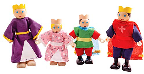 Bigjigs Spielzeug Holzkönigsfamilie Puppen - Holzpuppenhaus Figuren, Spielset