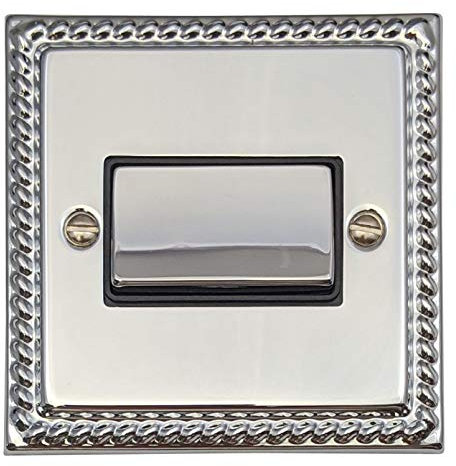 Georgian Polished Chrome Fan Isolator Switch (Black Insert/Chrome Switch) - MC369