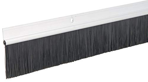 BAS DE PORTE ISOLATION POUR GARAGE EN ALUMINIUM AVEC BROSSE À VISSER - L. 2,50 m (2 x 1,25 m) CALFEUTRAGE ISOLANT