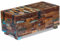 Festnight Retro Couchtisch Truhe Massivholz 80x40x35 cm, Tischtruhe mit 3 Ablagef?Chern und 1 Schublade, Handgefertigt