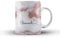 Personalised Marble Glitter Flowing Name with Heart Ceramic Mug - 7. White Marble with Faux Rose Gold Sparkle Name