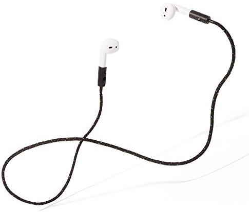 KNOK Halteband Kompatibel mit AirPods 1, AirPods 2, AirPods Pro Apple - AirPods Strap Halter Band AirPods Halterung Magnetisch Band in reflektierendem Schwarz