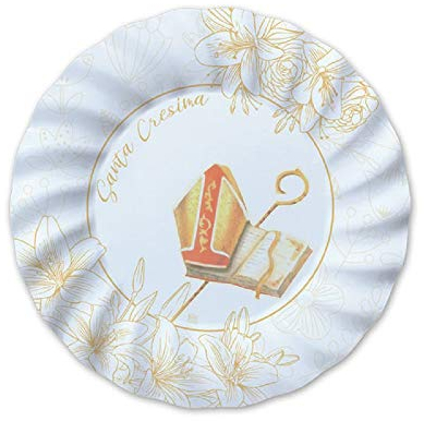 Piatti in carta 20 cm Cresima 8 pezzi