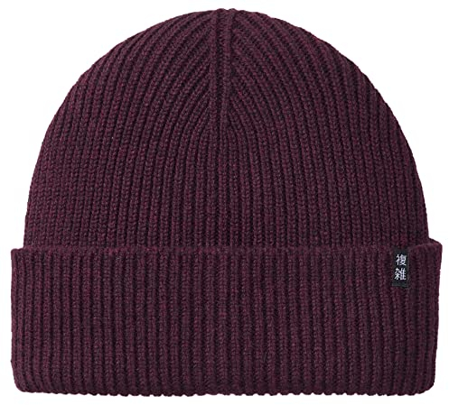 Enter the Complex® Merino Winter Mütze - Tao - 100% Merino Wolle, Beanie, Watch Cap, Strickmütze, Weich und Elastisch, Grobstrick, Damen und Herren, Bordeaux