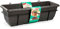 Tradineur - Jardinera para Balcón con Plato y Soporte Metálico - Modelo PLFT - 60 x 28 x 19,5 cm - Color Antracita
