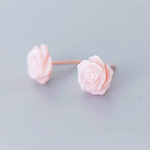 TYERY Boucles D'Oreilles en Argent S925, Fleurs Roses de Style Coréen, Bijoux à Petites Fleurs de Tempéramentor rose