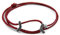 ANCHOR & CREW Burgundy Red William Silver and Rope Skinny Bracelet - Mens - One Size