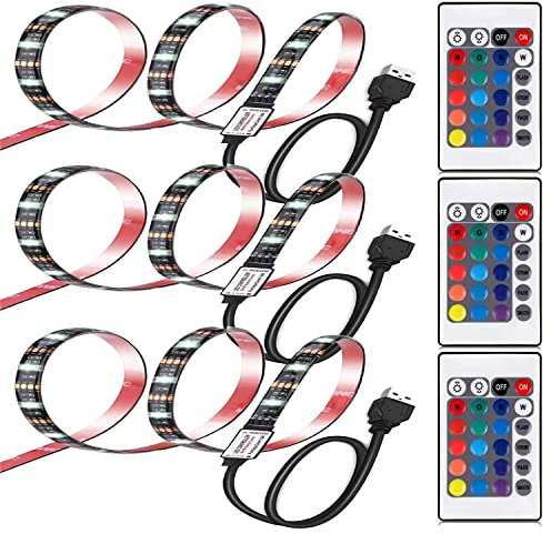 Entiqi Led Strip Lights 3set 6.56ft for 40-60in TV USB Backlight Kit with Remote, 16 Color 5050 Bias HDTV, for 40-60 (3)