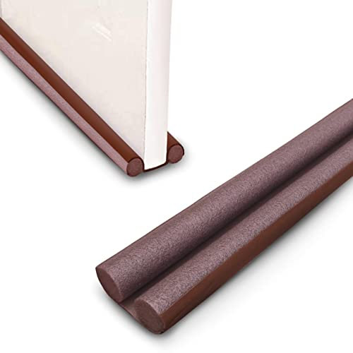 Burlete de Puerta Exterior BRICOMIRAS, Aislante Frío/Calor, Insectos, Polvo, Suciedad, Acústico, 92cm, Marrón