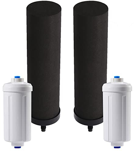 Huining Filtres à eau noirs et filtres à eau fluorure pour unité de purification de l'eau, seau à eau, système de filtration d'eau par gravité, purificateur d'eau de survie