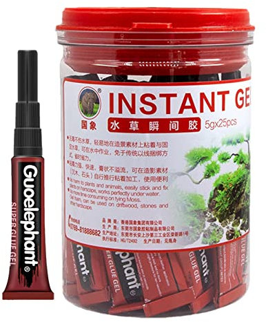 Aferzov Aquarium Glue Safe and Quick-Drying Aquascapes Water Plant Glue for Corals Instant Glue for Plants Moss Coral