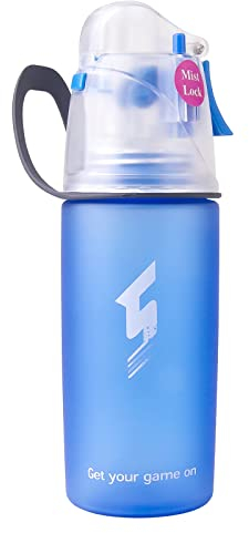 Botella de agua para beber y nebulizar, botella de agua sin BPA, diseño único de bloqueo de niebla, taza de pulverización portátil a prueba