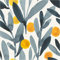 UniGoos Rouleau de papier peint autocollant temporaire motif feuilles grises et fleurs jaunes pour décoration de salon 45 x 300 cm