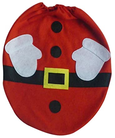 NOLITOY Wohnkultur Wc Sitz Weihnachtsmann Deko Krippe Deko Wc Sitzbezug Weihnachtsmann Wc Deckel Haushalt Weihnachtsdeko Dekorieren Wc Sitz Schmuck Badezimmer Deko Deckel Rot