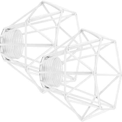 Beavorty Metalldraht Lichtkäfig Schutz Industrie Lampenschirm Vintage Eisen Glühbirne Käfig Schutz Für Deckenanhänger Hängeleuchte Rautenform