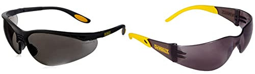 DEWALT Reinforcer Smoke Ploycarbon Safety Glasses - Black/Smoke, One Size DPG54-2C Protector Smoke Ploycarbon Safety Glasses