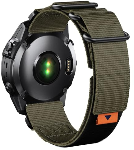 NotoCity für Garmin Fenix 6x pro/6x/7x/5x Armband, Quickfit 26mm für Fenix 8 51mm/5x Plus/7x pro/3/3HR, Armbander Kompatibel mit Epix Pro 51mm/Instinct 2X/Descent Mk1/Enduro(Armeegrün)